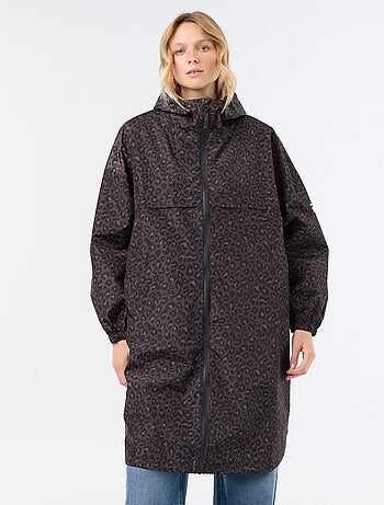 Parka lungo idrorepellente con cappuccio