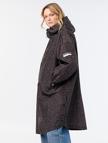Parka lungo idrorepellente con cappuccio