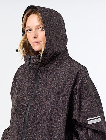 Parka lungo idrorepellente con cappuccio