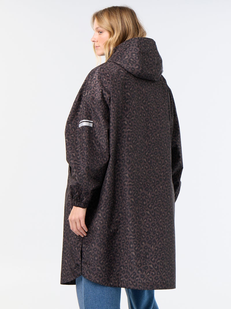 Parka lungo idrorepellente con cappuccio Marrone - Kiabi