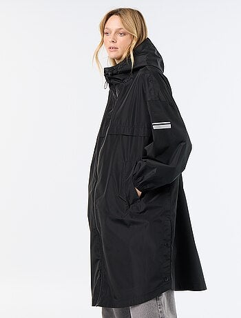Parka lungo idrorepellente con cappuccio