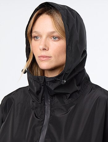 Parka lungo idrorepellente con cappuccio