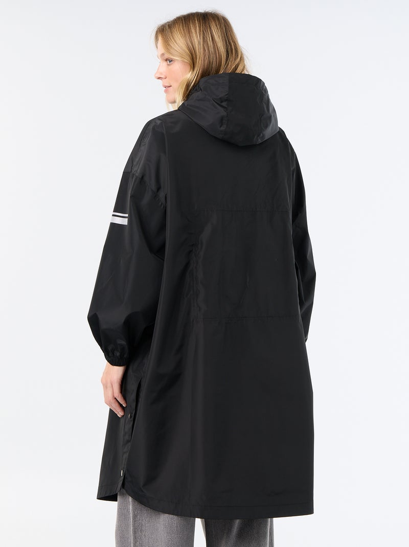 Parka lungo idrorepellente con cappuccio Nero - Kiabi