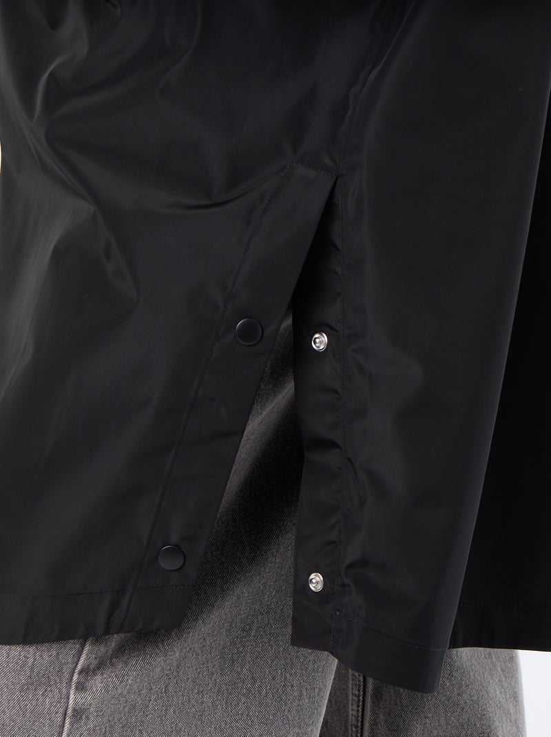 Parka lungo idrorepellente con cappuccio Nero - Kiabi