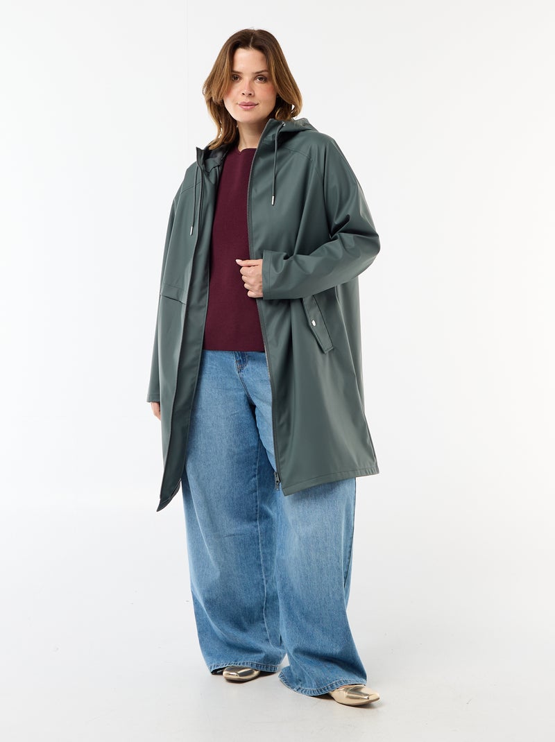 Parka lungo idrorepellente Kaki - Kiabi