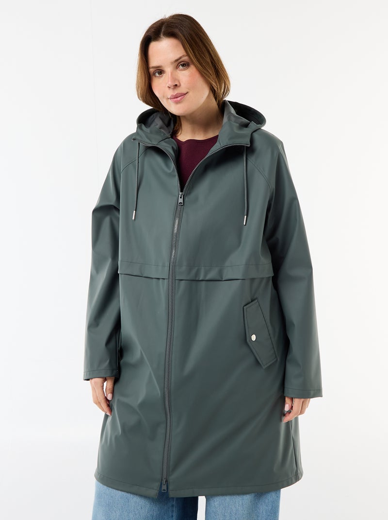 Parka lungo idrorepellente Kaki - Kiabi
