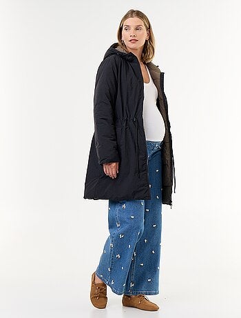 Parka lungo imbottito con cappuccio