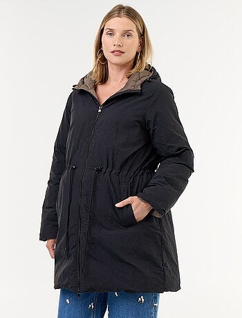 Parka lungo imbottito con cappuccio