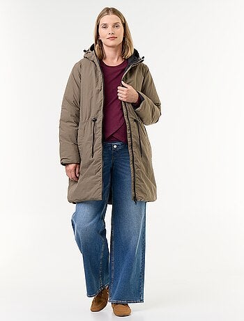 Parka lungo imbottito con cappuccio