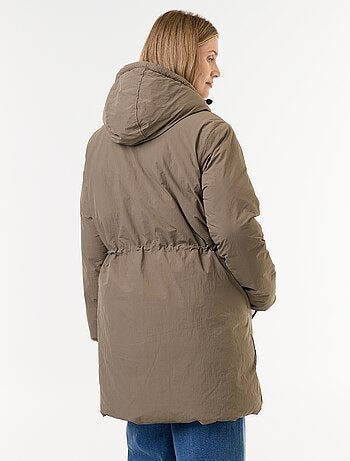 Parka lungo imbottito con cappuccio