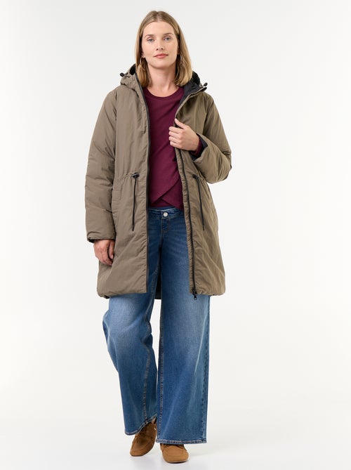 Parka lungo imbottito con cappuccio - Kiabi
