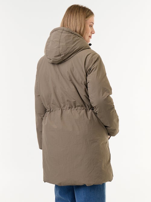 Parka lungo imbottito con cappuccio - Kiabi