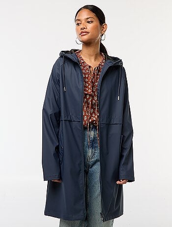 Parka lungo impermeabile con cappuccio