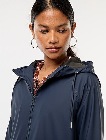 Parka lungo impermeabile con cappuccio