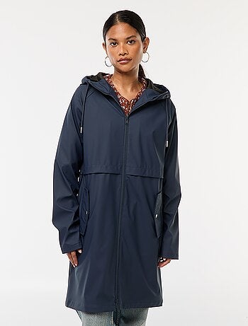 Parka lungo impermeabile con cappuccio