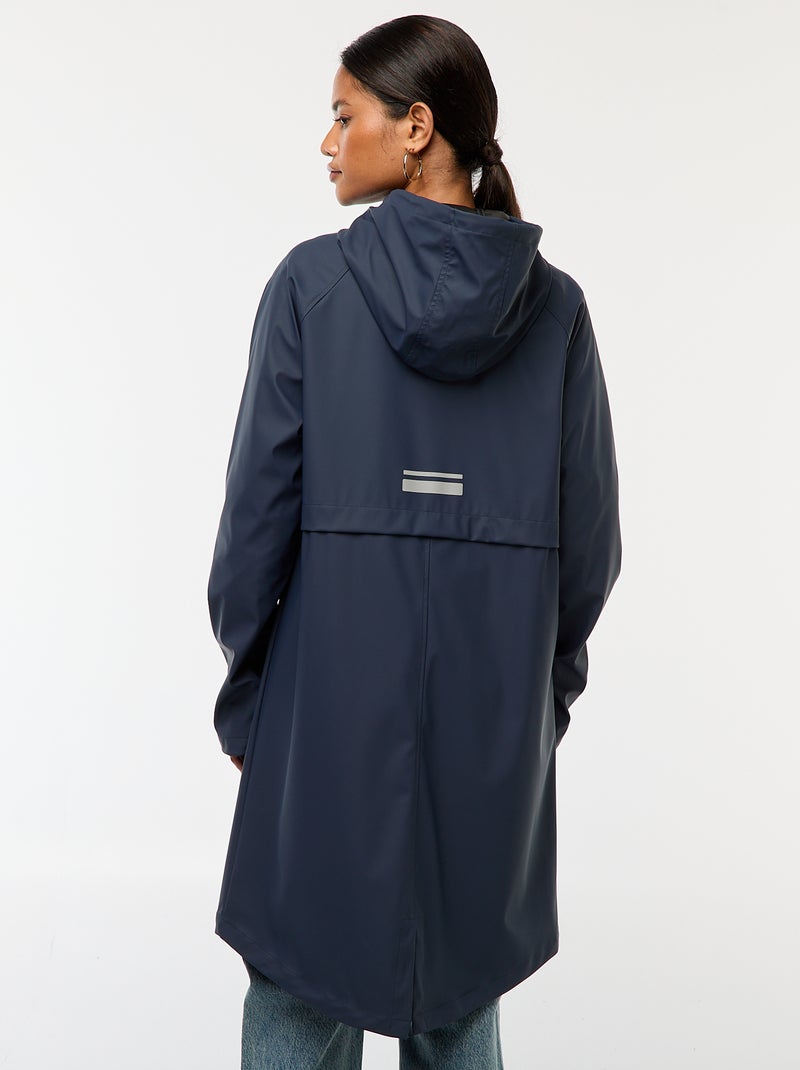 Parka lungo impermeabile con cappuccio Blu - Kiabi