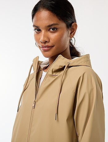 Parka lungo impermeabile con cappuccio
