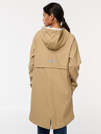 Parka lungo impermeabile con cappuccio