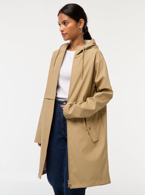 Parka lungo impermeabile con cappuccio - Kiabi