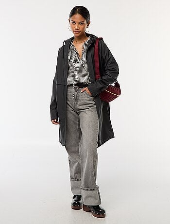 Parka lungo impermeabile con cappuccio