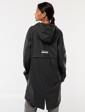 Parka lungo impermeabile con cappuccio