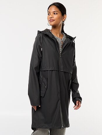 Parka lungo impermeabile con cappuccio