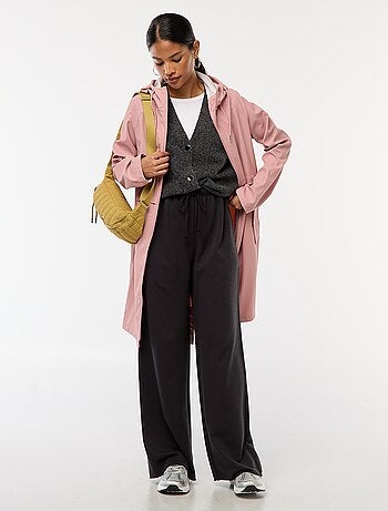 Parka lungo impermeabile con cappuccio
