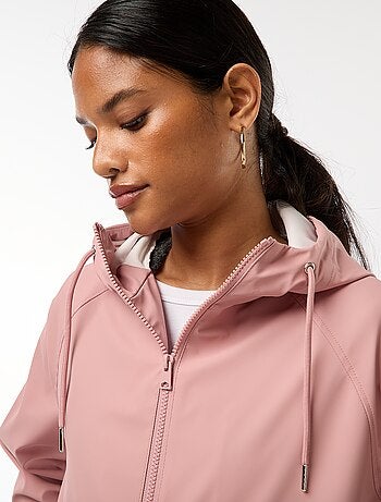 Parka lungo impermeabile con cappuccio