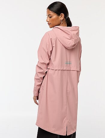 Parka lungo impermeabile con cappuccio