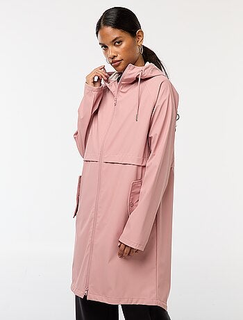 Parka lungo impermeabile con cappuccio