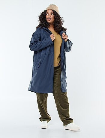 Parka lungo impermeabile con dettagli riflettenti