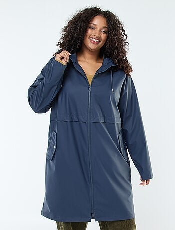 Parka lungo impermeabile con dettagli riflettenti