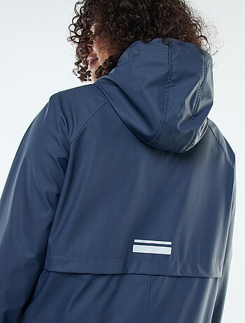 Parka lungo impermeabile con dettagli riflettenti