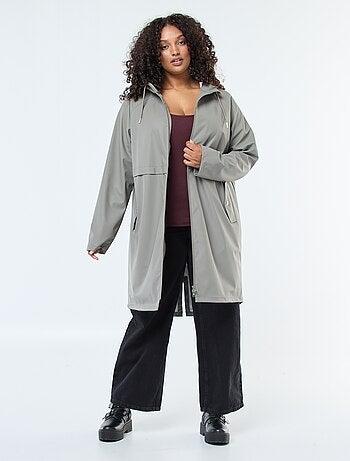 Parka lungo impermeabile con dettagli riflettenti