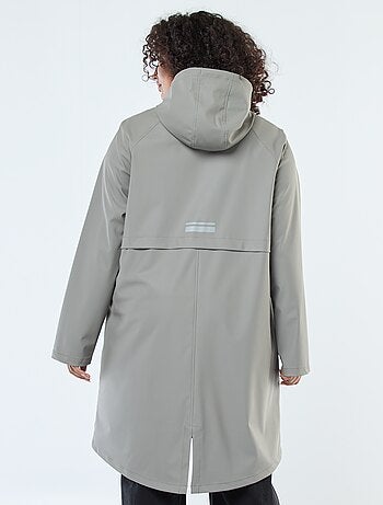 Parka lungo impermeabile con dettagli riflettenti