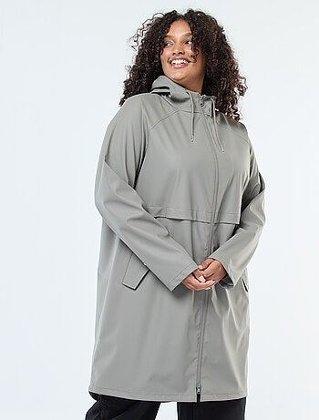 Parka lungo impermeabile con dettagli riflettenti