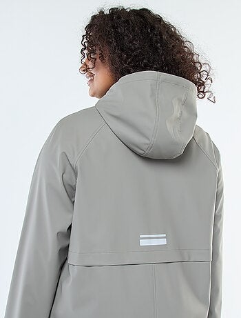 Parka lungo impermeabile con dettagli riflettenti