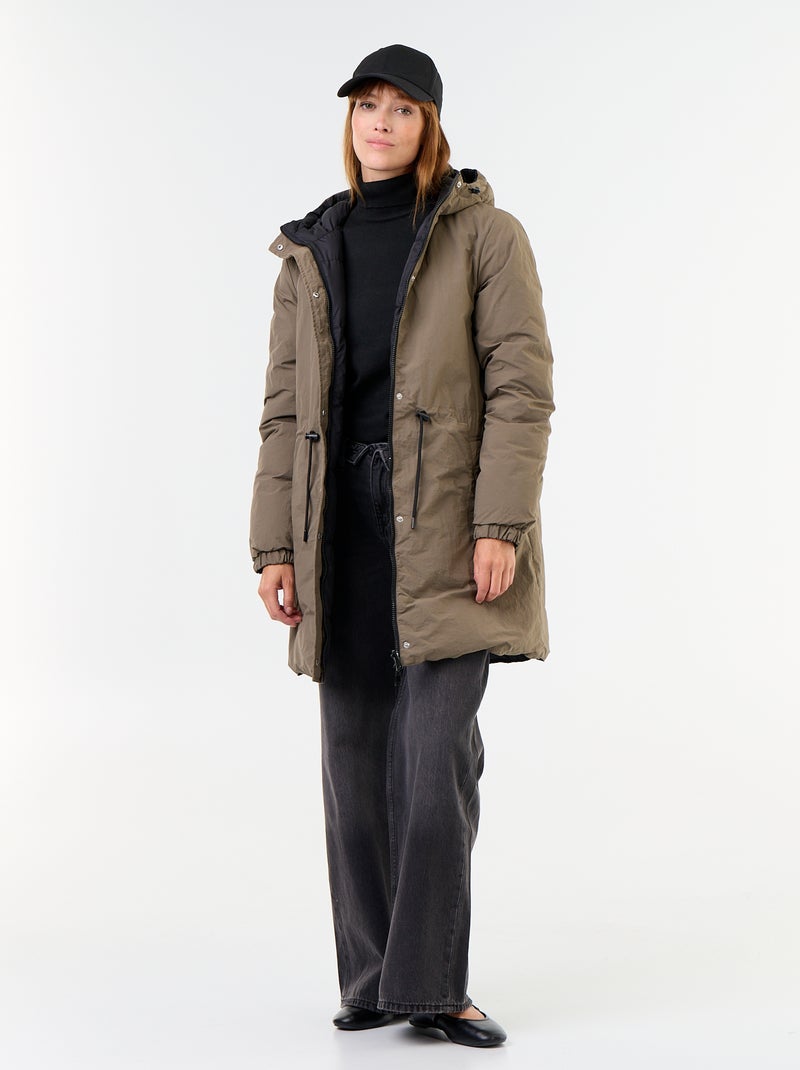 Parka lungo reversibile Verde oliva - Kiabi