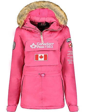 Parka lungo sagomato con cappuccio in pelliccia sintetica banapeak – canadian peak