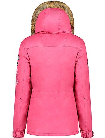 Parka lungo sagomato con cappuccio in pelliccia sintetica banapeak – canadian peak