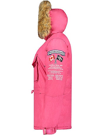 Parka lungo sagomato con cappuccio in pelliccia sintetica banapeak – canadian peak