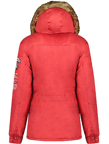 Parka lungo sagomato con cappuccio in pelliccia sintetica banapeak – canadian peak