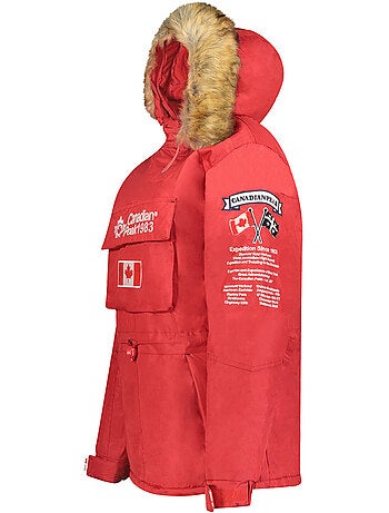 Parka lungo sagomato con cappuccio in pelliccia sintetica banapeak – canadian peak
