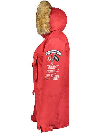 Parka lungo sagomato con cappuccio in pelliccia sintetica banapeak – canadian peak