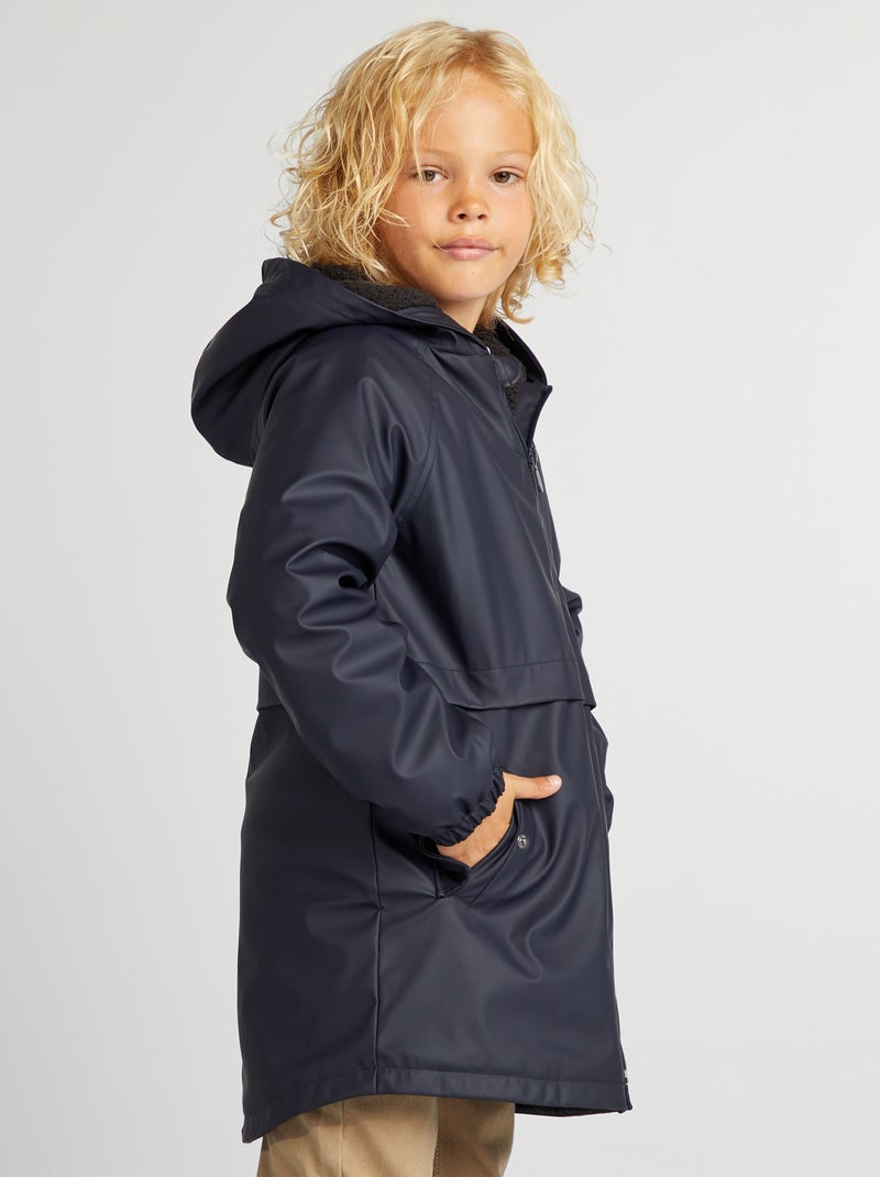 Parka midi con interno effetto montone BLU - Kiabi