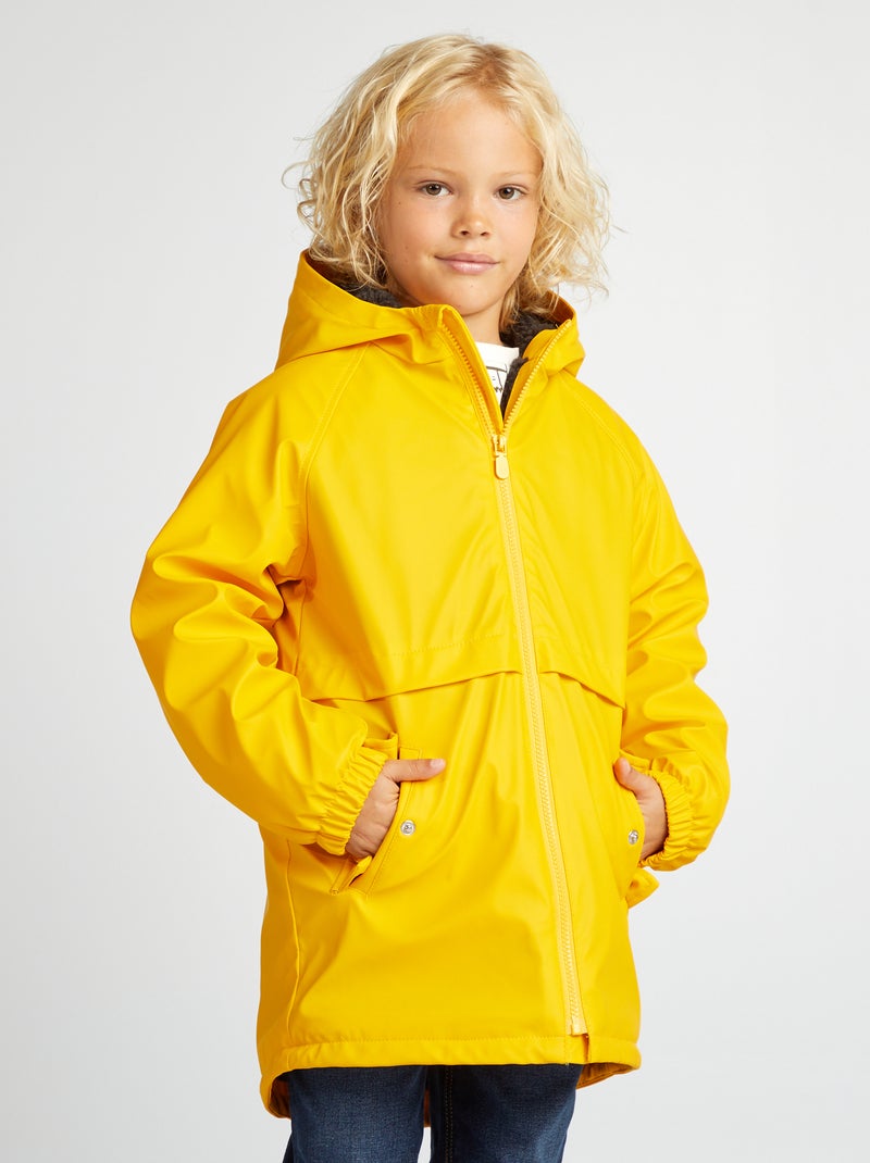Parka midi con interno effetto montone GIALLO - Kiabi