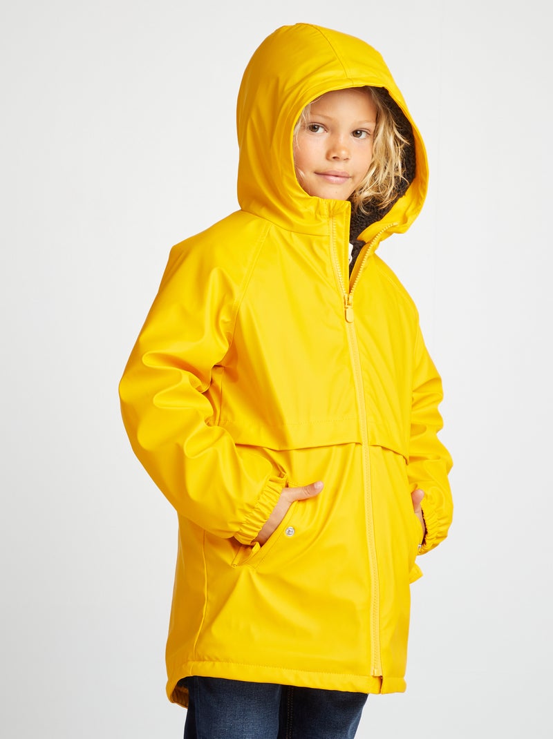 Parka midi con interno effetto montone GIALLO - Kiabi
