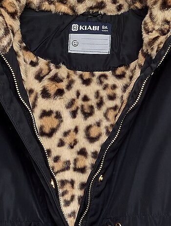Parka morbida con cappuccio in pelliccia sintetica