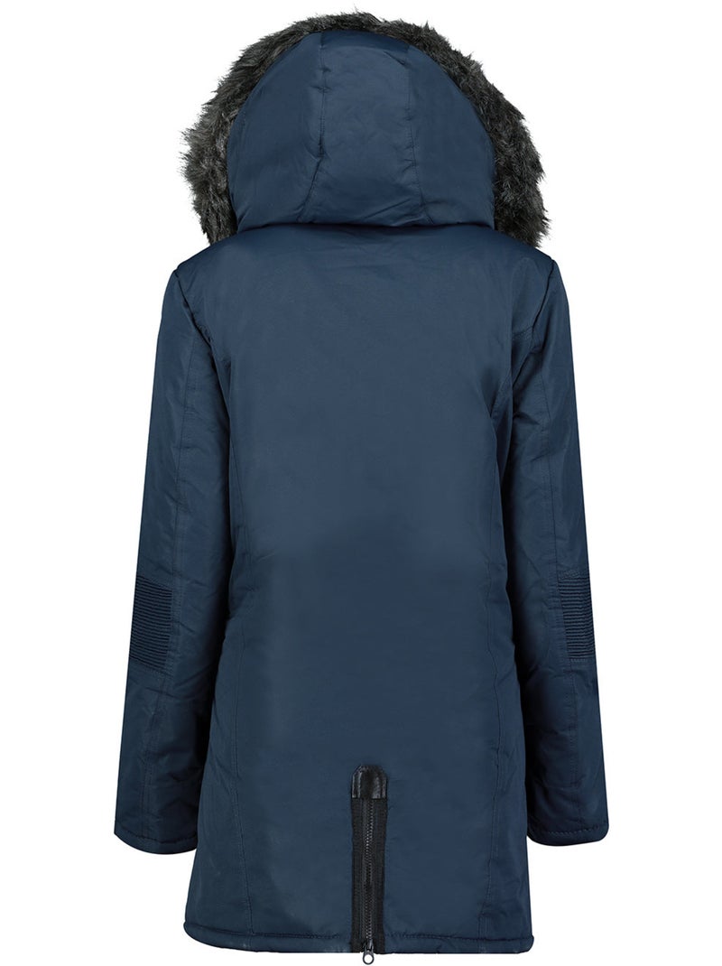 Parka pesante con cappuccio in pelliccia sintetica camilly – canadian peak Blu marino - Kiabi
