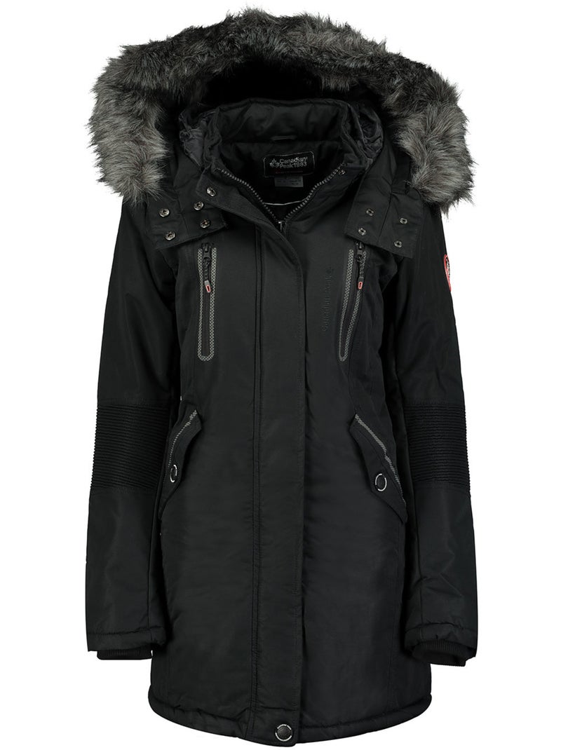 Parka pesante con cappuccio in pelliccia sintetica camilly – canadian peak Nero - Kiabi
